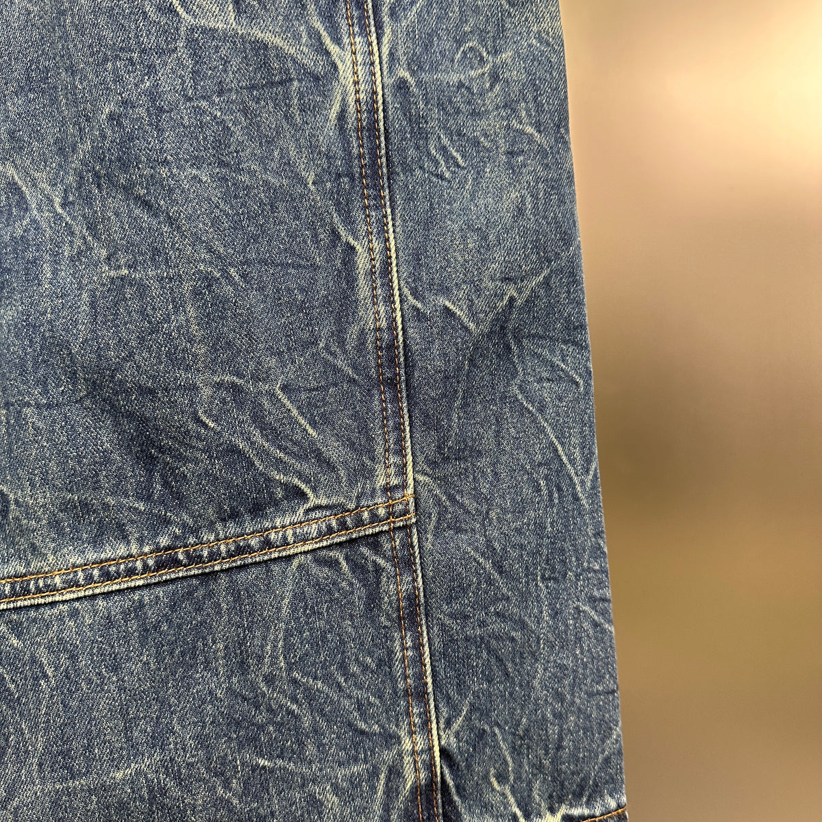 Louis Vuitton Western Turquoise Accent Distressed Utility Denim Trousers