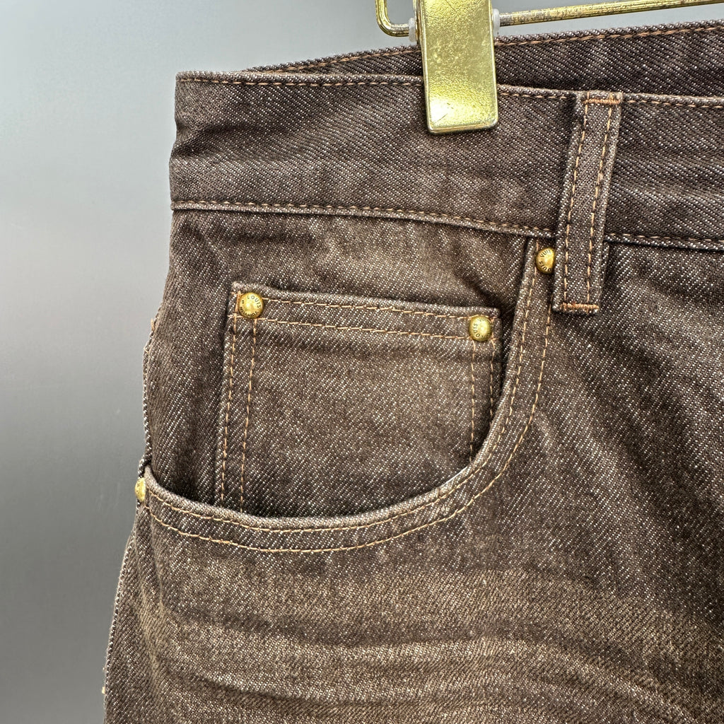 Louis Vuitton Earth Brown Whiskered Straight Denim Trousers