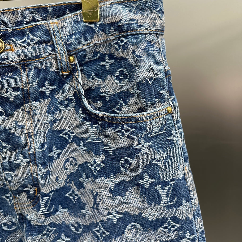 Louis Vuitton Camouflage Monogram Denim Trousers – Washed Blue