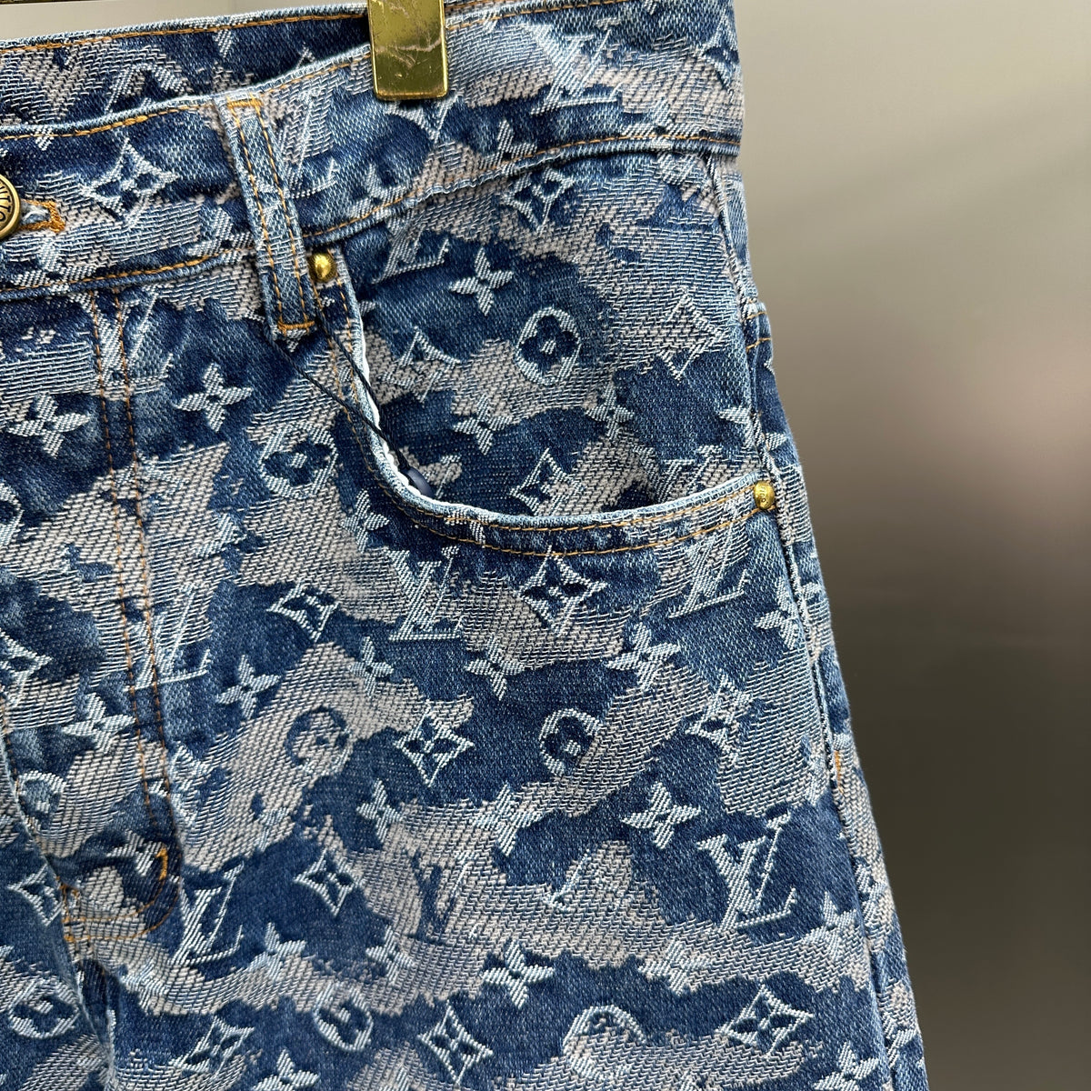 Louis Vuitton Camouflage Monogram Denim Trousers – Washed Blue