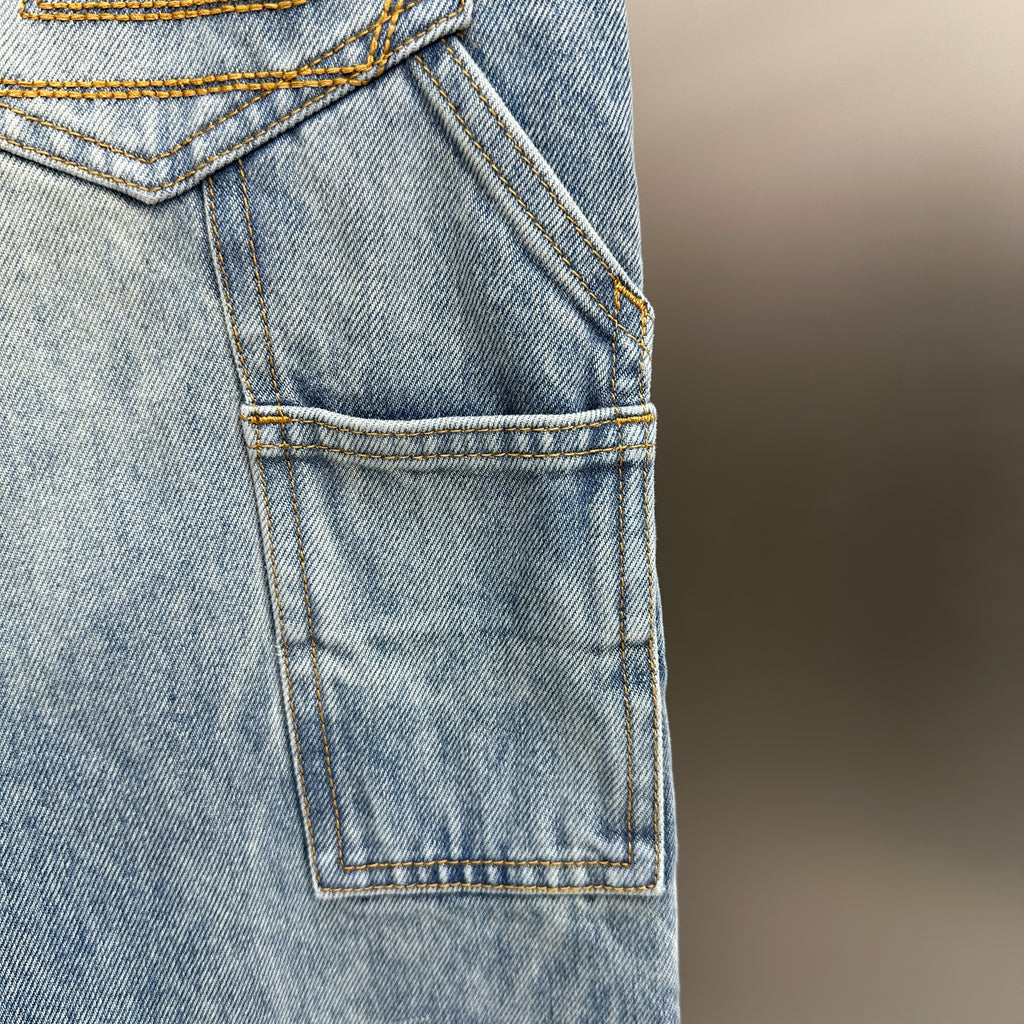 Louis Vuitton Vintage Wash Straight-Fit Workwear Denim Trousers
