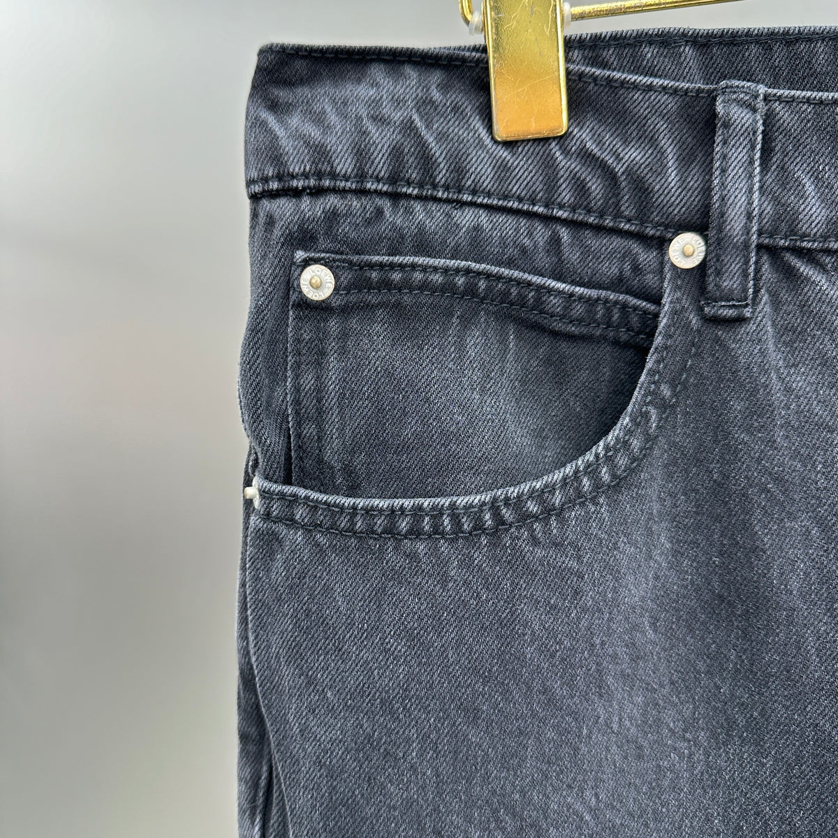 Loewe Anagram Patchwork Straight Denim Pants – Charcoal Black