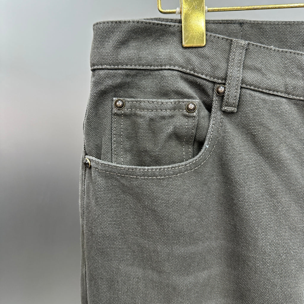 Louis Vuitton Double-Knee Faded Black Denim Trousers with Monogram Cuffs
