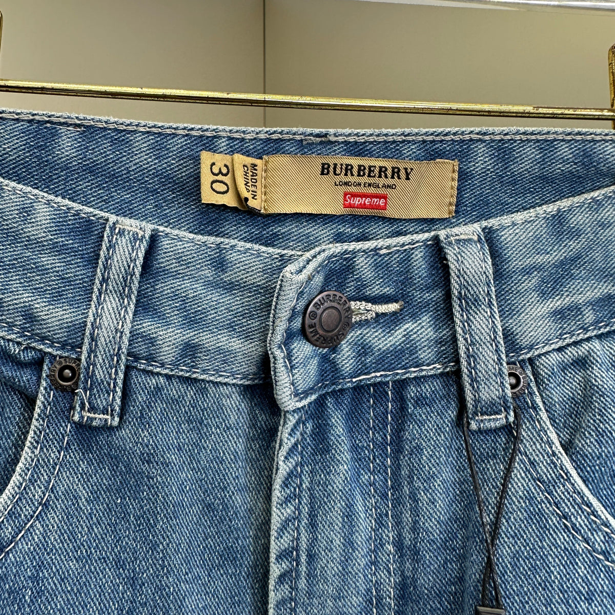 Burberry x Supreme Equestrian Knight Straight-Leg Jeans