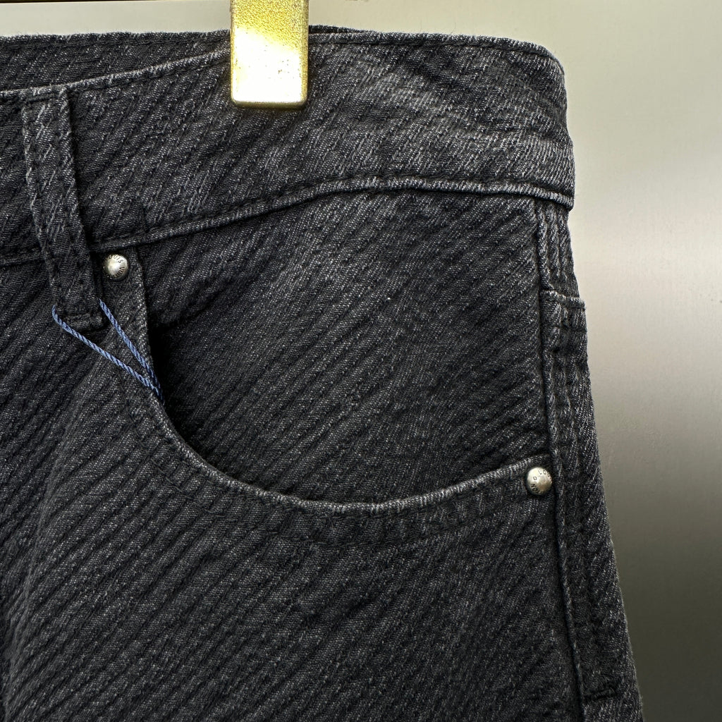 Louis Vuitton Tonal Oversized Monogram Jacquard Denim Trousers – Charcoal
