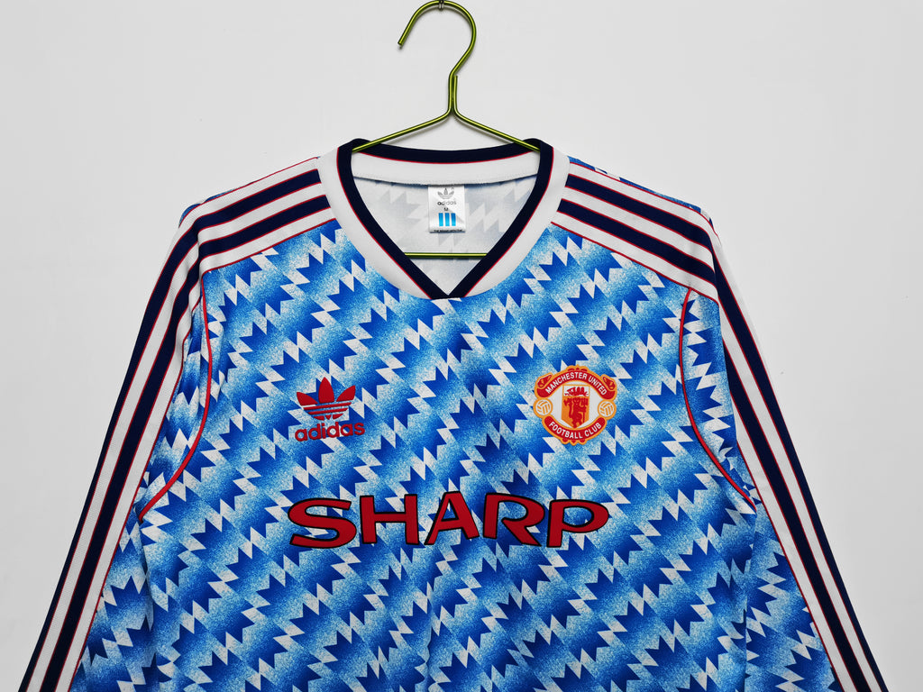 Manchester United 2da Equipación 1990/91 Manga Larga