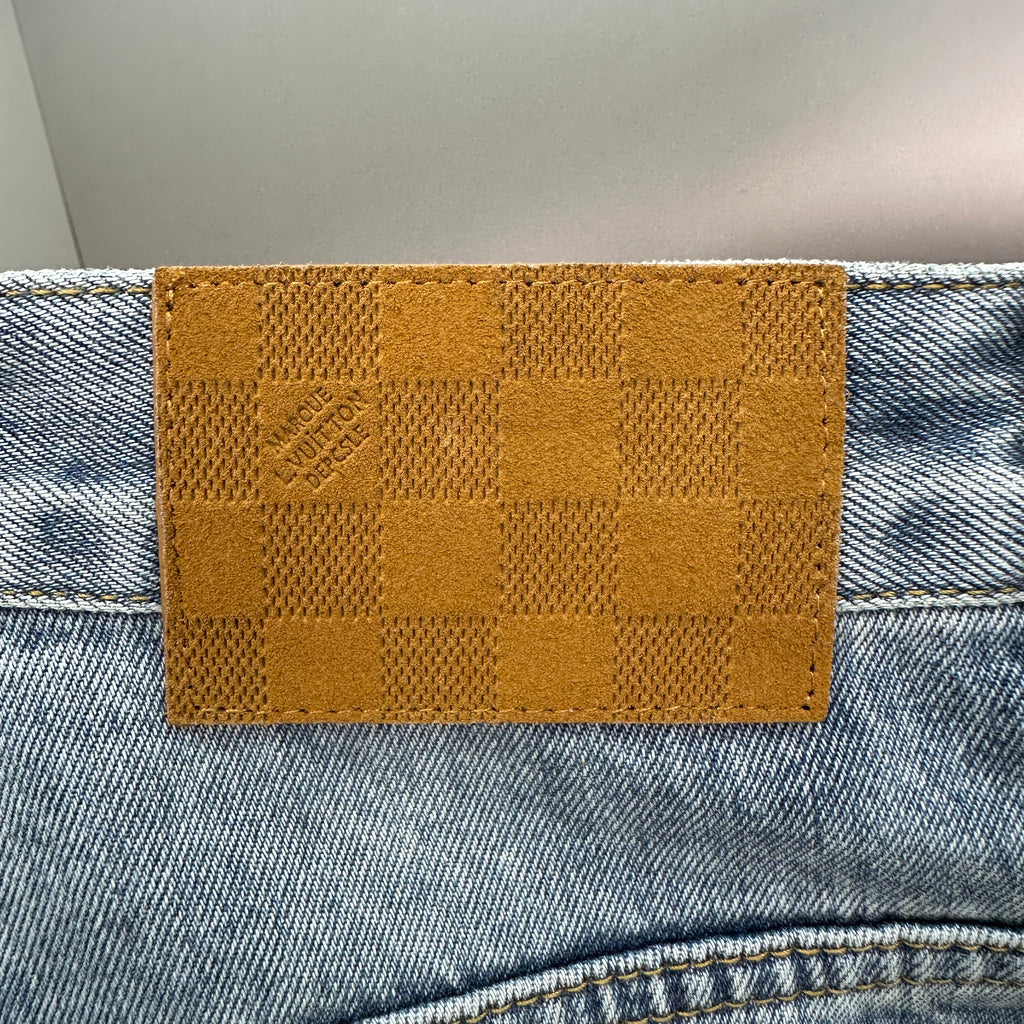 Louis Vuitton Multi-Wash Monogram Denim Trousers with Raw Hem