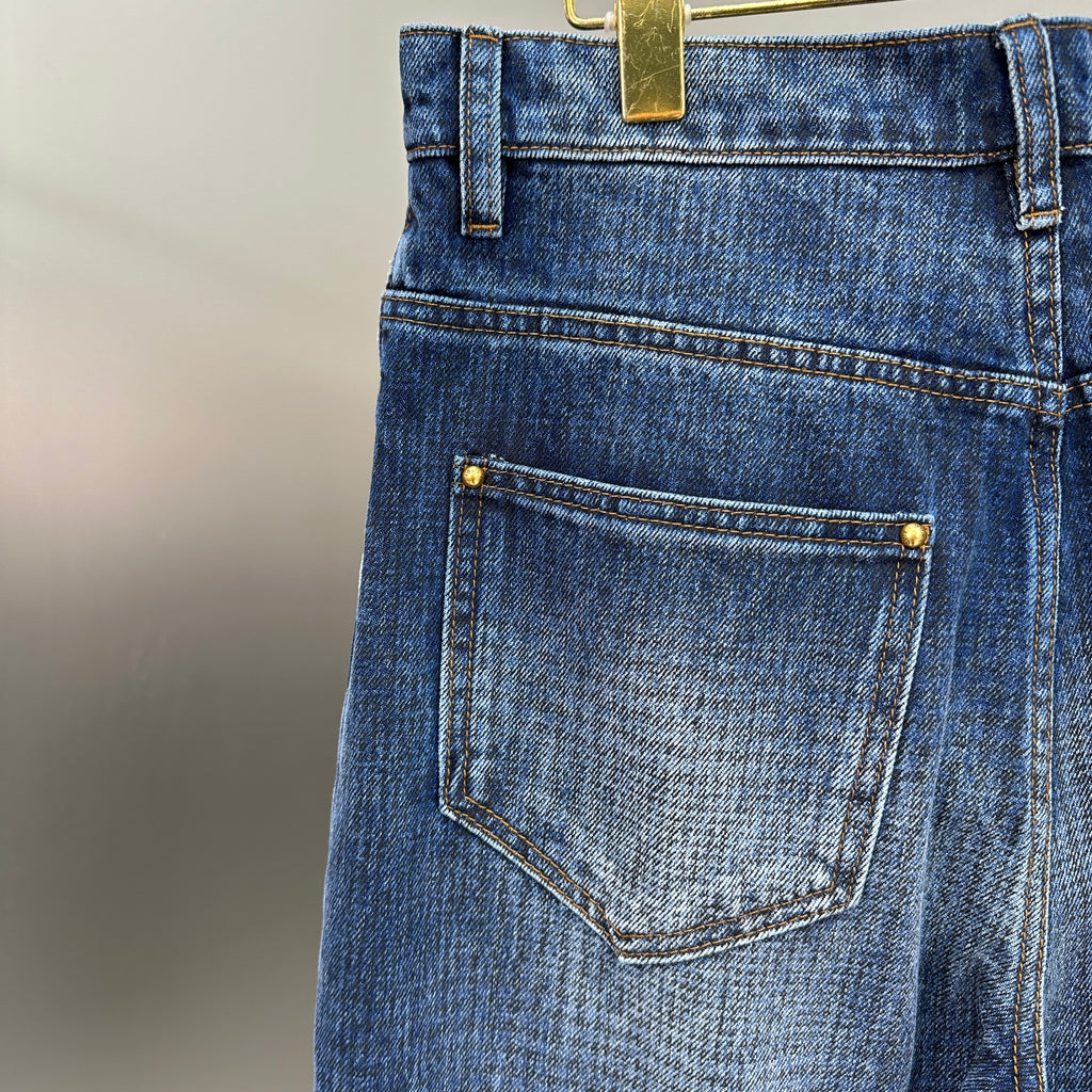 Louis Vuitton Pleated Front Baggy Denim Trousers – Medium Indigo Wash