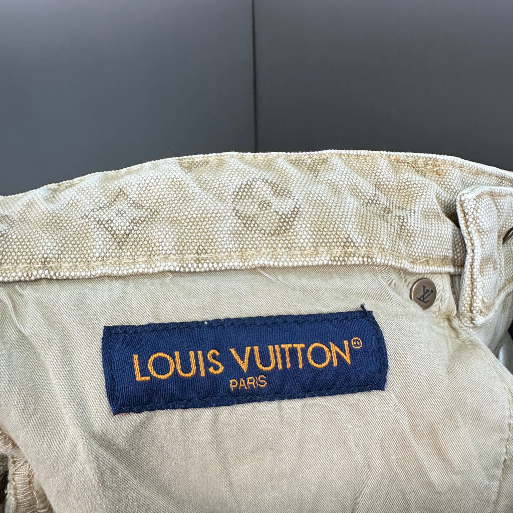 Louis Vuitton Vintage Tint Monogram Printed Straight Denim Pants
