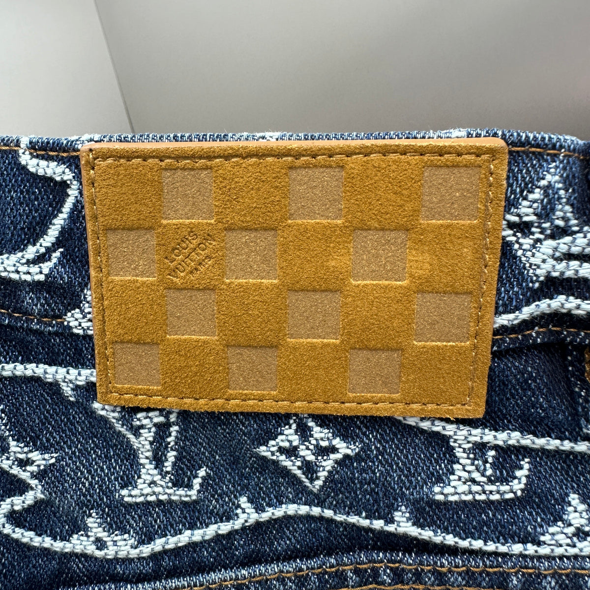 Louis Vuitton White Embroidered Cloud Motif Denim Trousers – Dark Blue