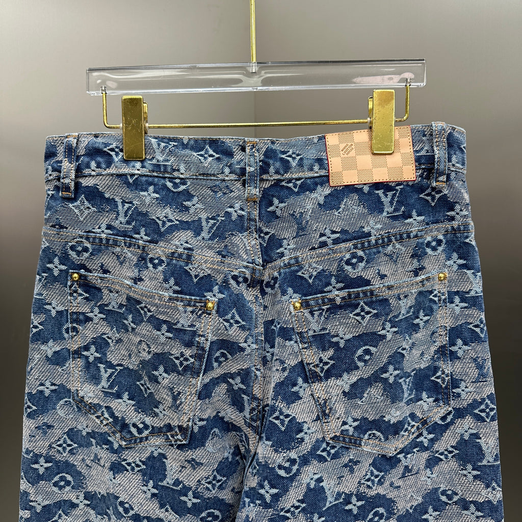 Louis Vuitton Camouflage Monogram Denim Trousers – Washed Blue