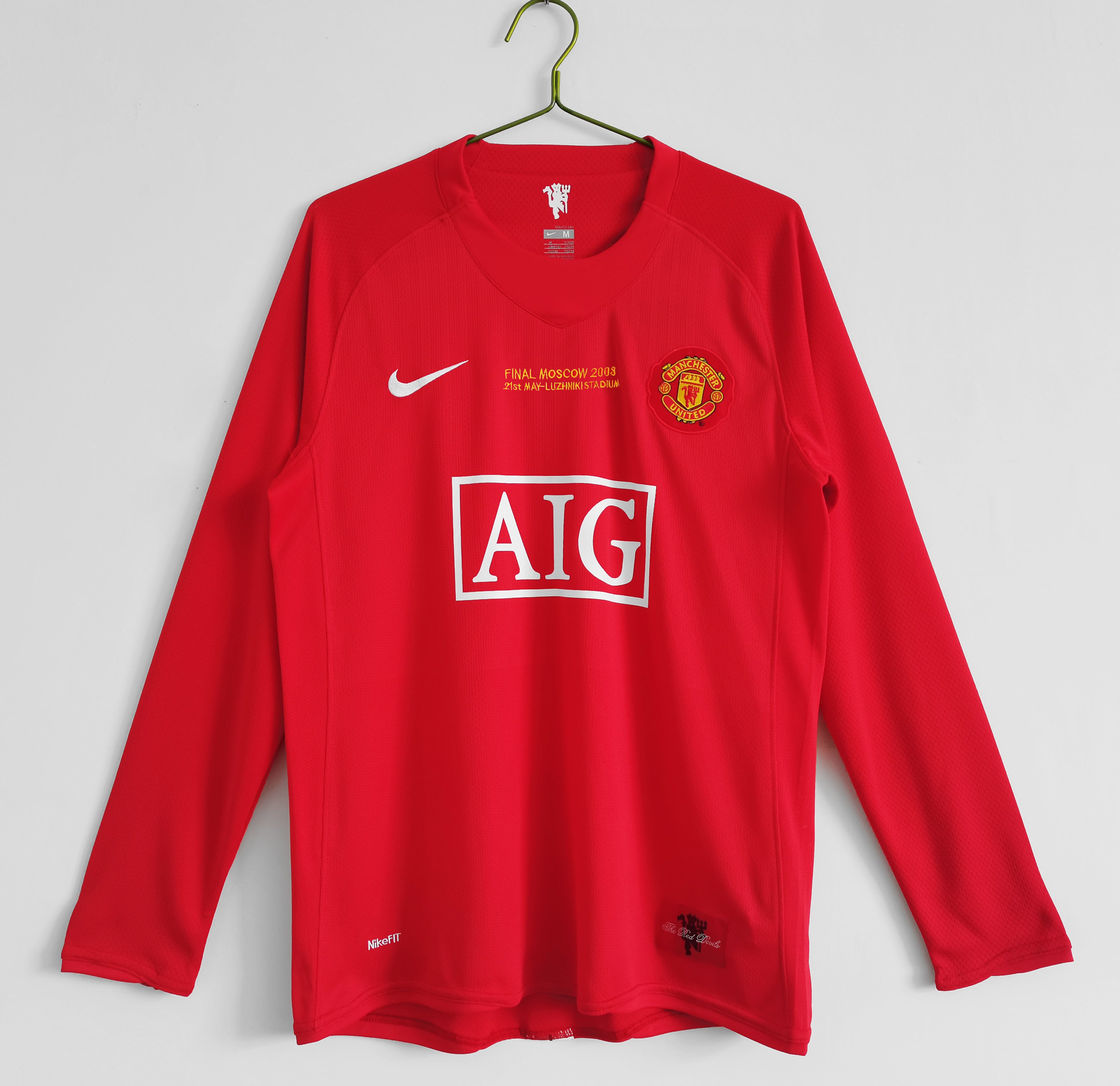 Manchester United 1ra Equipación 2007/08 Manga Larga Edición Final Champions