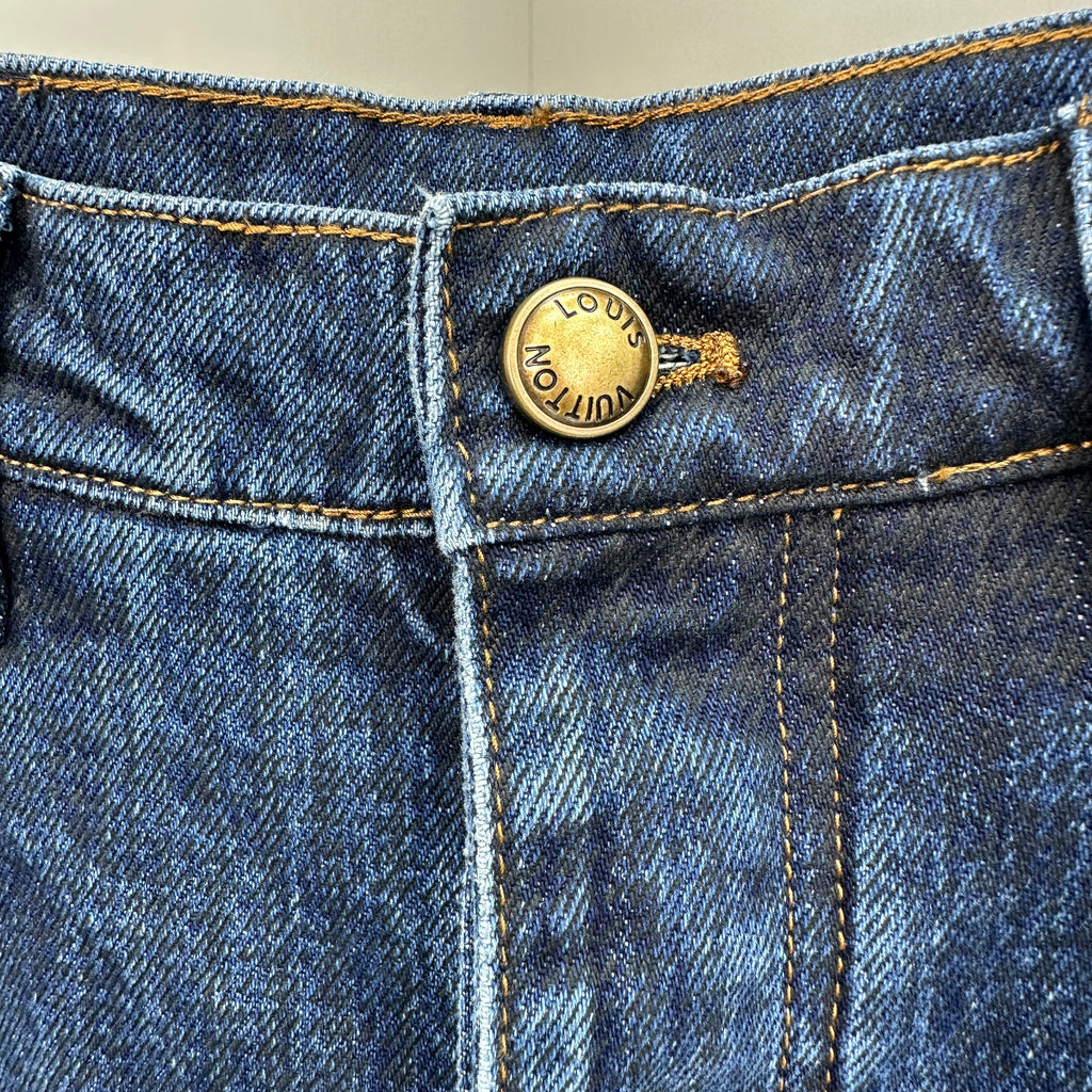 Louis Vuitton Pleated Front Baggy Denim Trousers – Medium Indigo Wash
