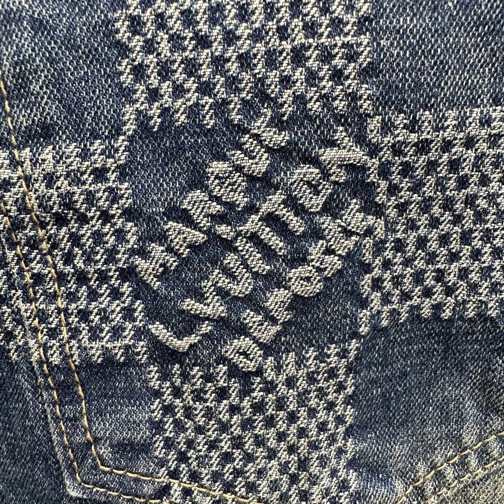 Louis Vuitton Vintage Tinted Damier Denim Trousers with Heritage Inscription