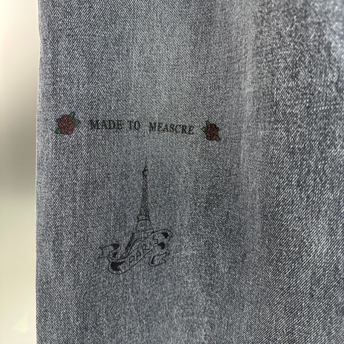 Balenciaga Crest & Artwork Embroidered Baggy Denim Pants