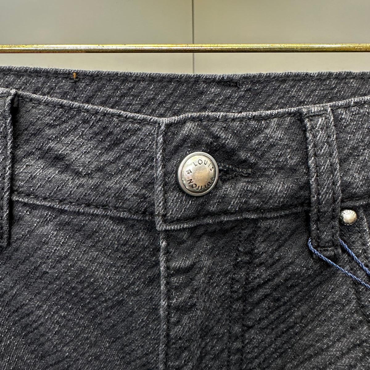 Louis Vuitton Tonal Oversized Monogram Jacquard Denim Trousers – Charcoal