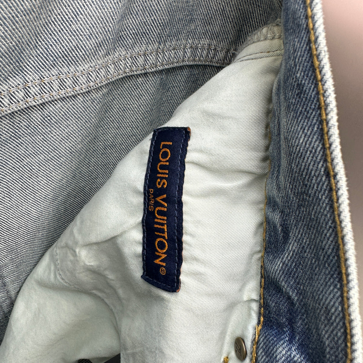 Louis Vuitton Multi-Wash Monogram Denim Trousers with Raw Hem