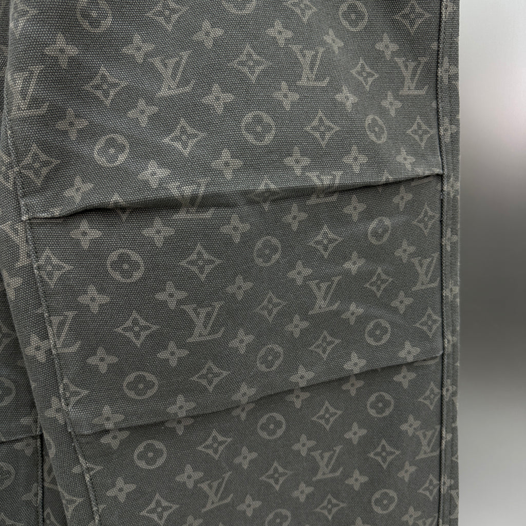 Louis Vuitton All-Over Monogram Charcoal Workwear Denim Trousers