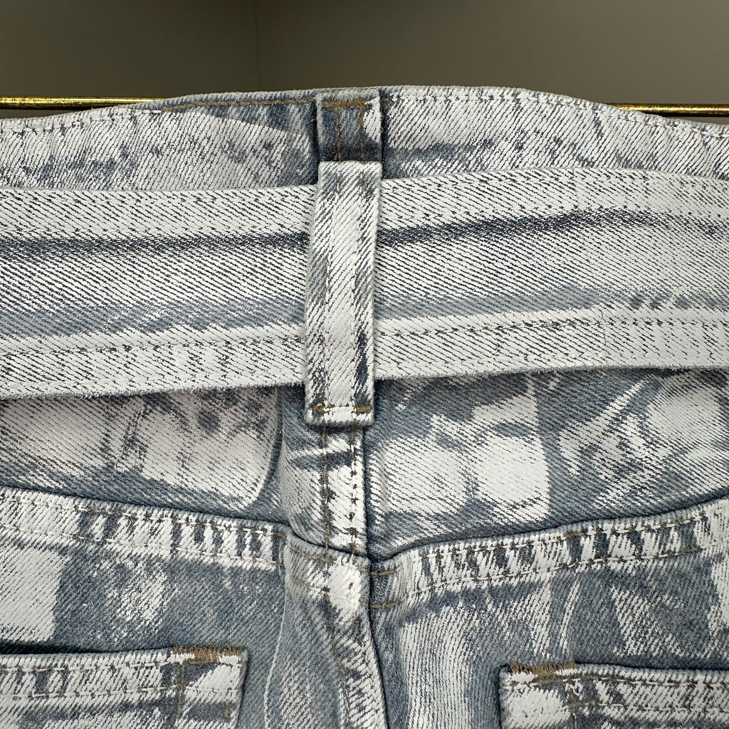 Acne Studios High-Waisted Wide-Leg Denim Pants with Matching Belt