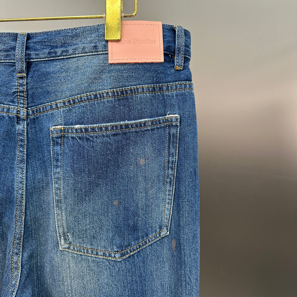 Acne Studios Ripped & Paint-Splattered Loose Fit Jeans