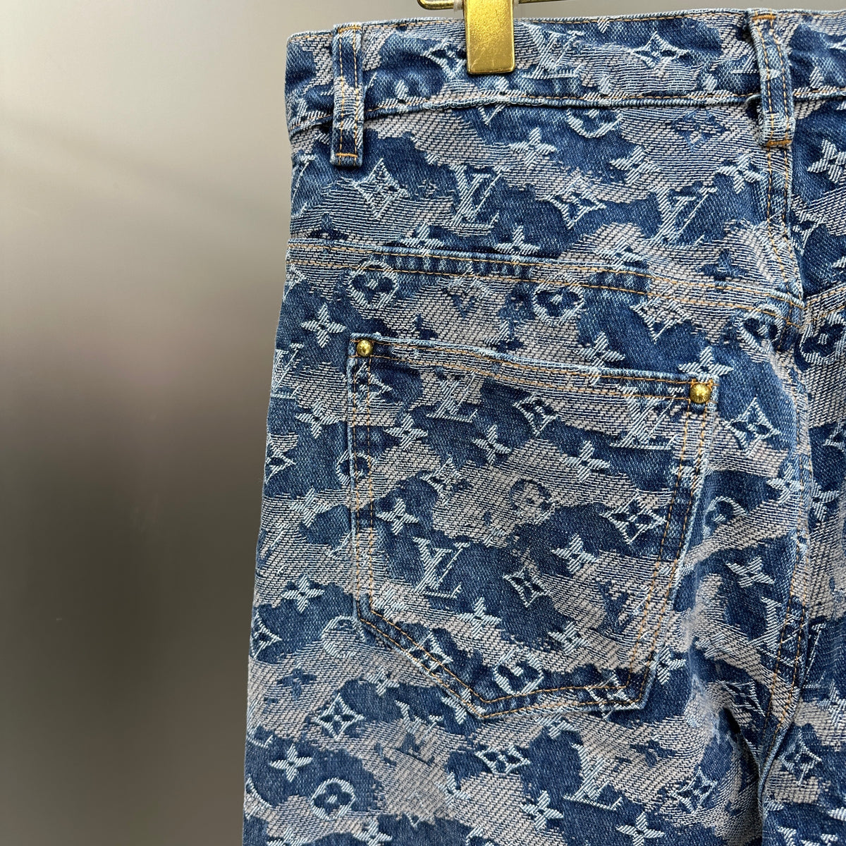 Louis Vuitton Camouflage Monogram Denim Trousers – Washed Blue