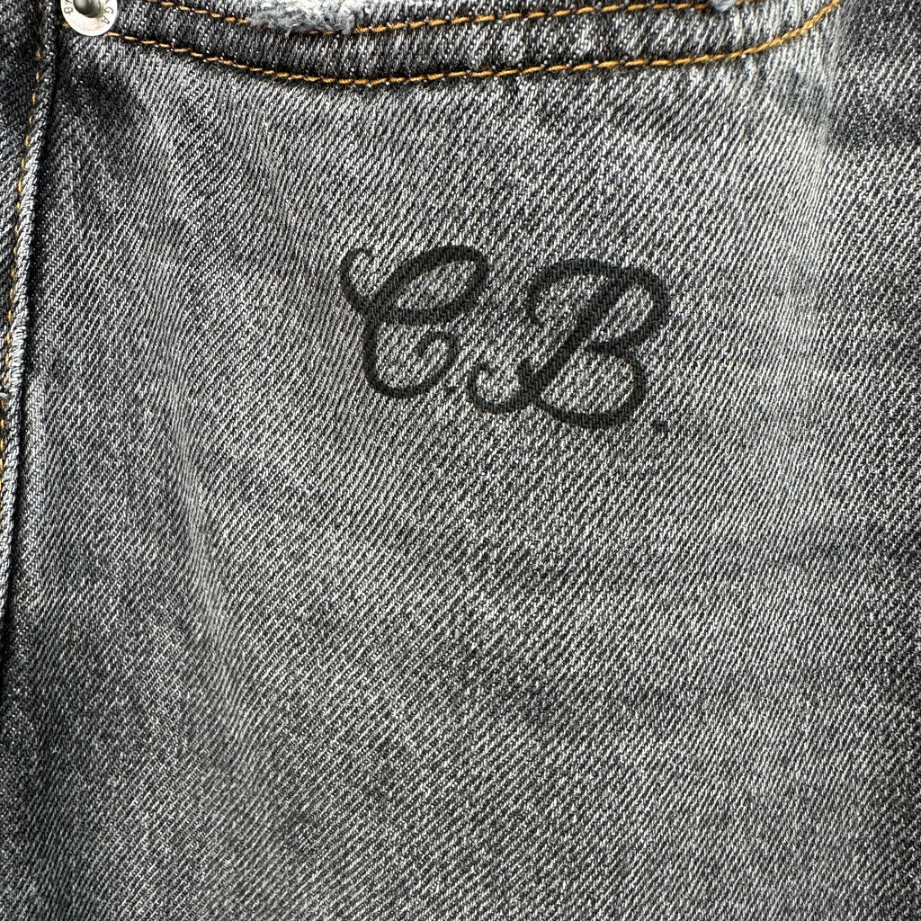 Balenciaga Crest & Artwork Embroidered Baggy Denim Pants