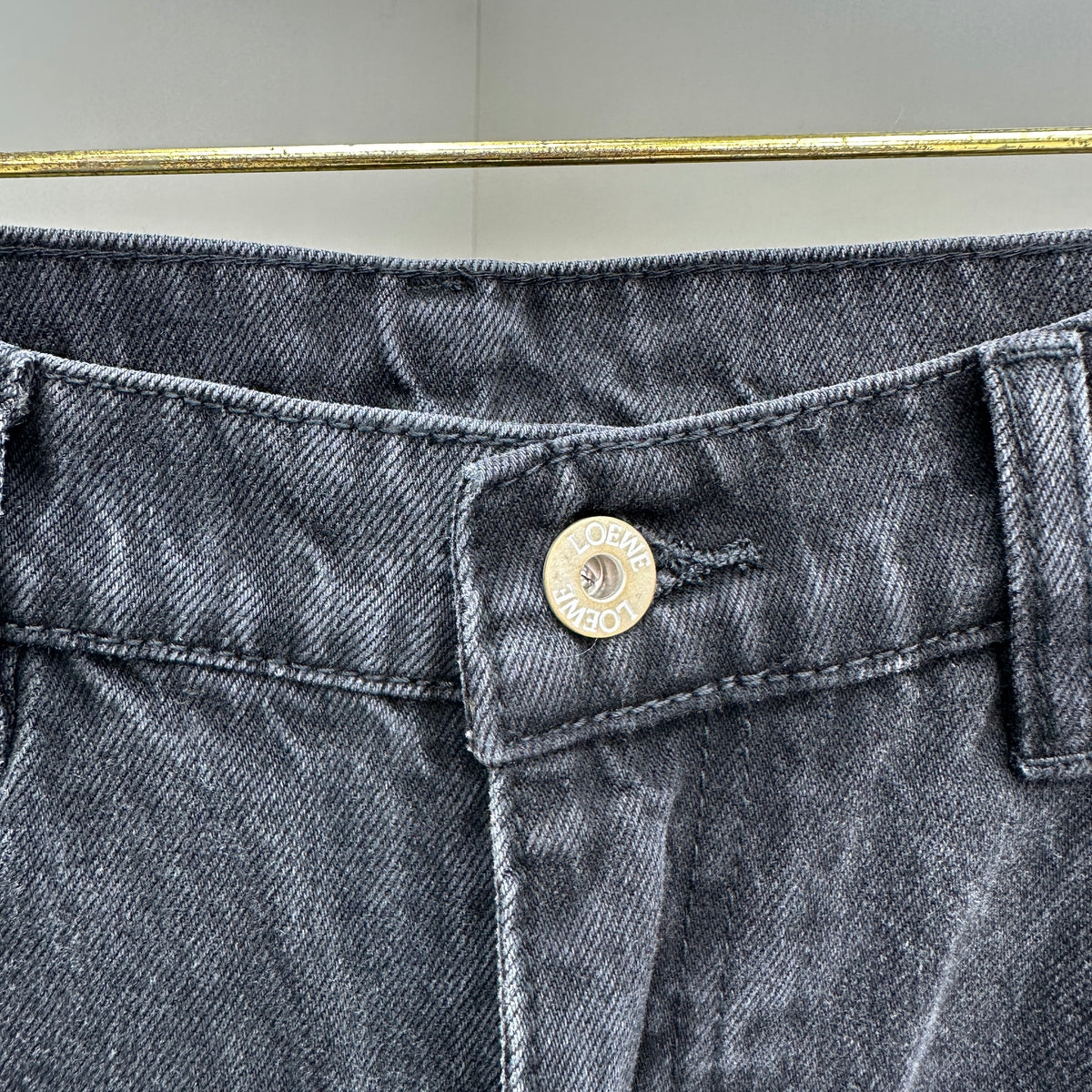 Loewe Anagram Patchwork Straight Denim Pants – Charcoal Black