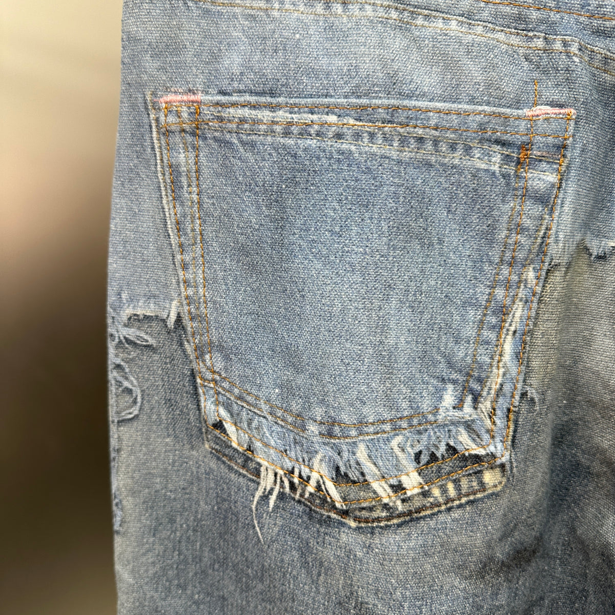 Acne Studios Deconstructed Frayed Denim Panel Jeans
