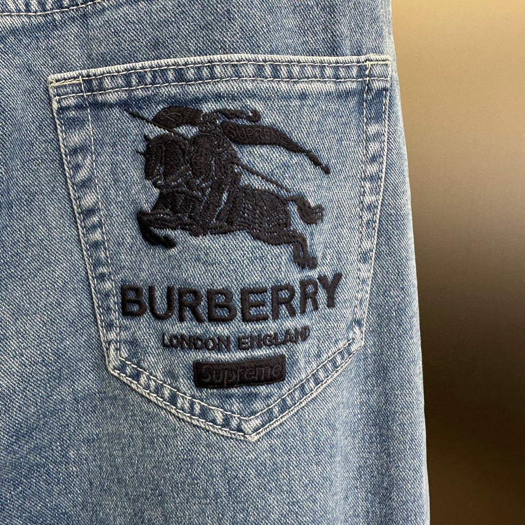 Burberry x Supreme Equestrian Knight Straight-Leg Jeans