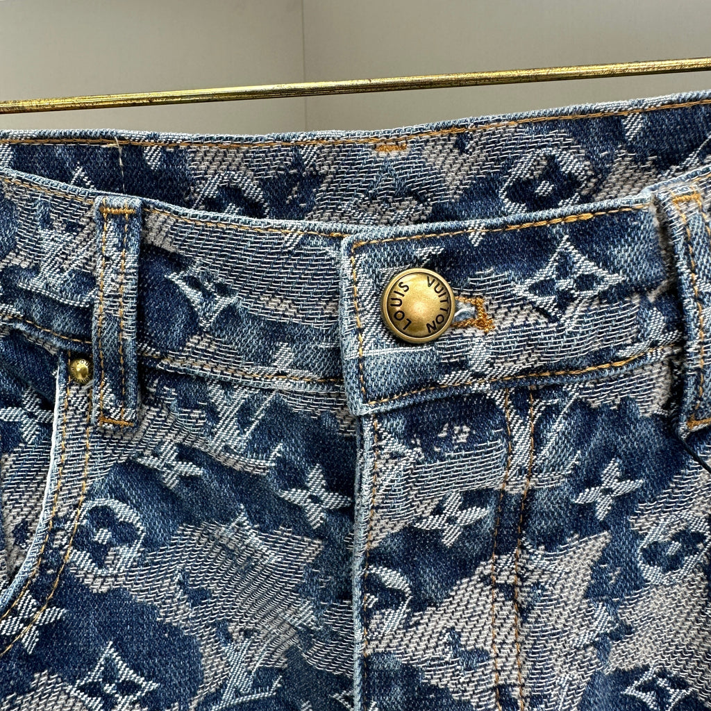 Louis Vuitton Camouflage Monogram Denim Trousers – Washed Blue