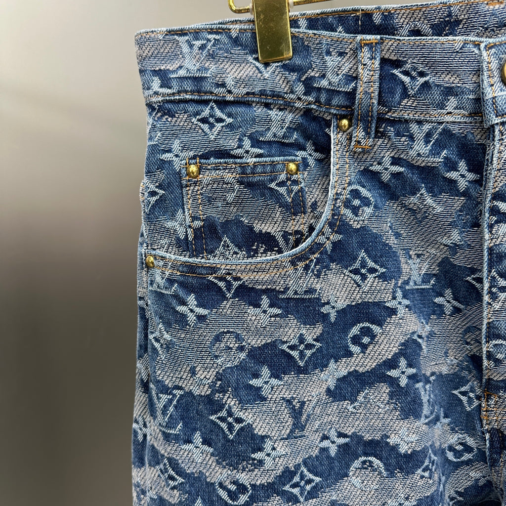 Louis Vuitton Camouflage Monogram Denim Trousers – Washed Blue