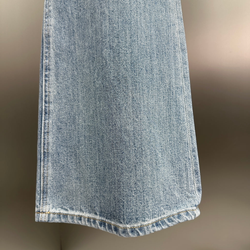 Louis Vuitton Silver LV Monogram Pocket Wide-Leg Denim Trousers
