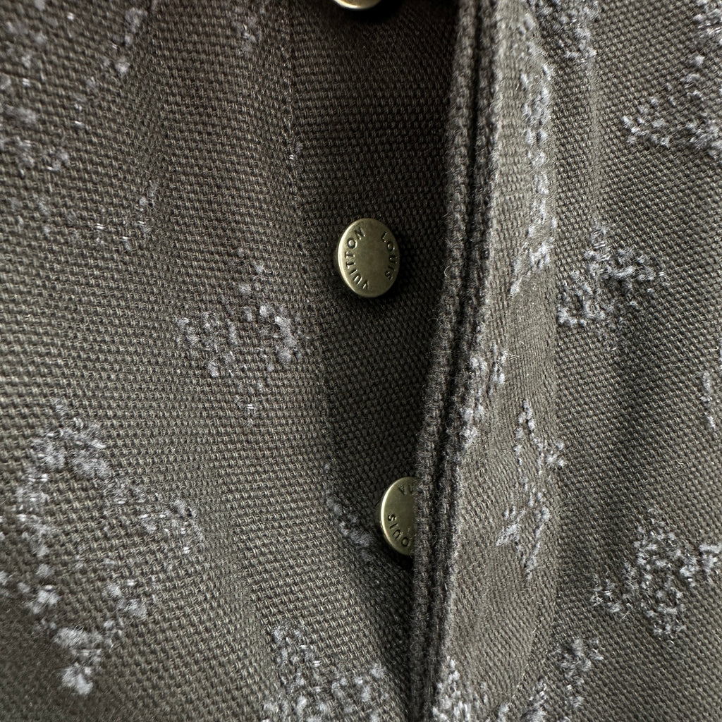 Louis Vuitton All-Over Monogram Embossed Black Denim Pants