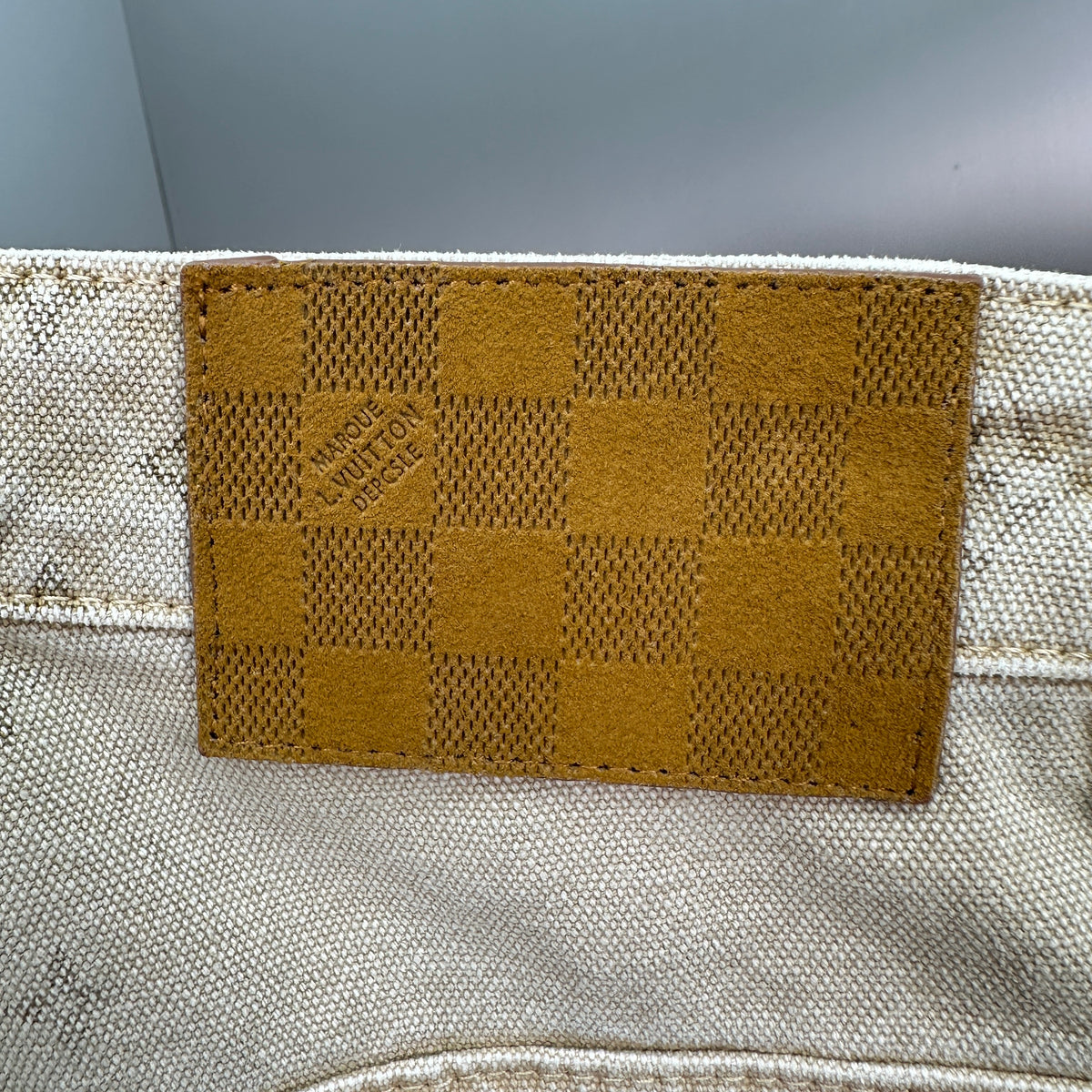 Louis Vuitton Vintage Tint Monogram Printed Straight Denim Pants