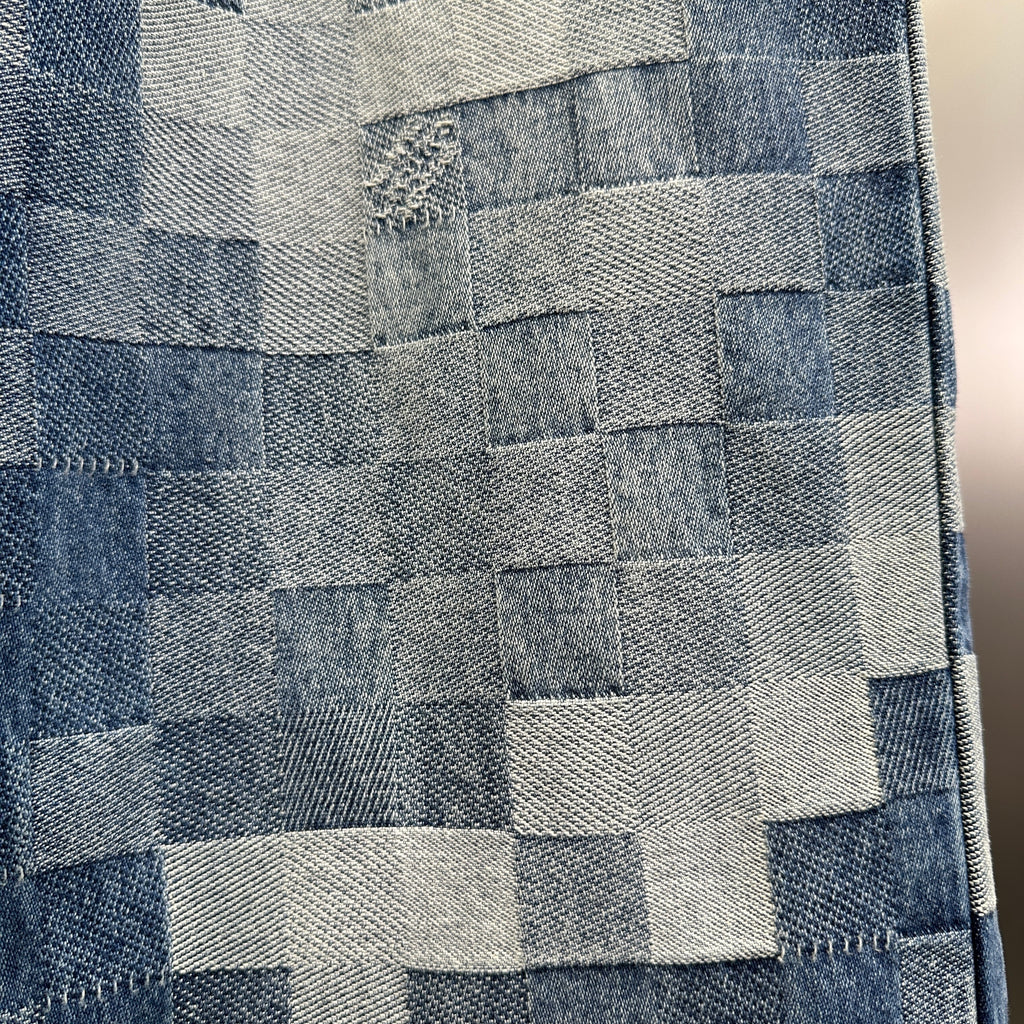 Louis Vuitton Pixelated Damier Indigo Denim Trousers with Heritage Signature
