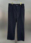 Louis Vuitton All-Over Monogram Embossed Black Denim Pants