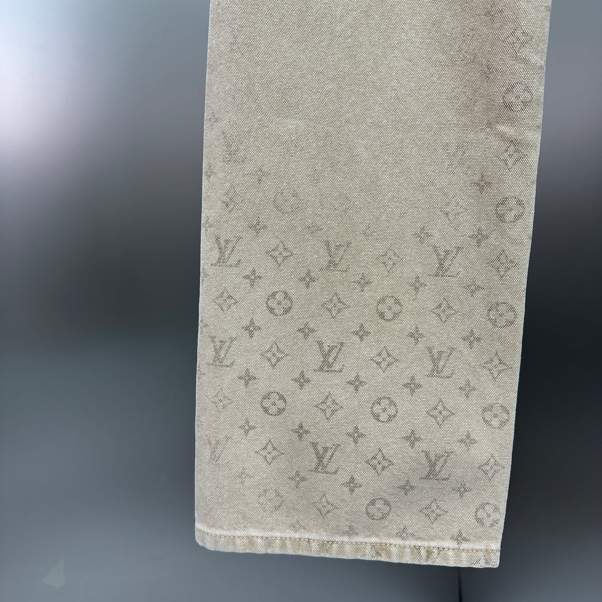 Louis Vuitton Vintage Tint Monogram Printed Straight Denim Pants