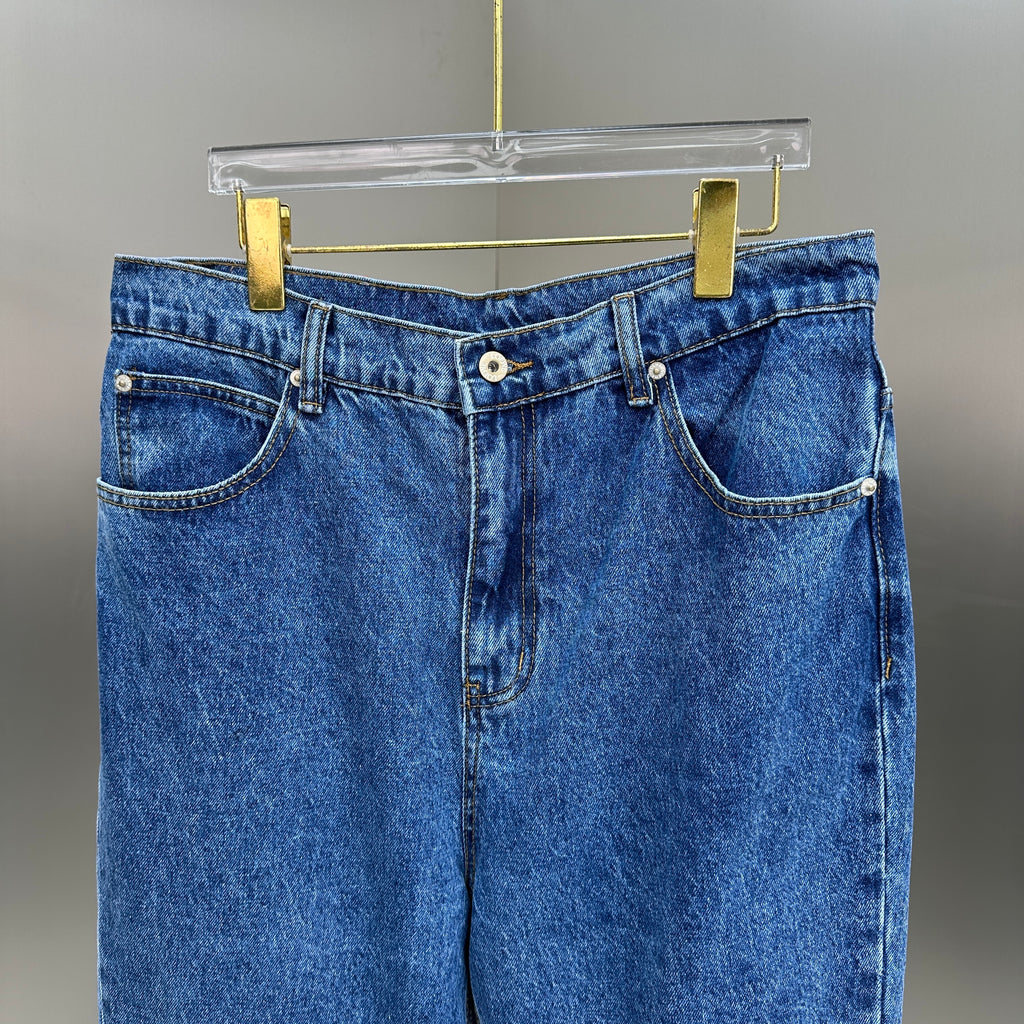 Loewe Anagram Patchwork Straight Denim Pants – Mid-Blue Wash