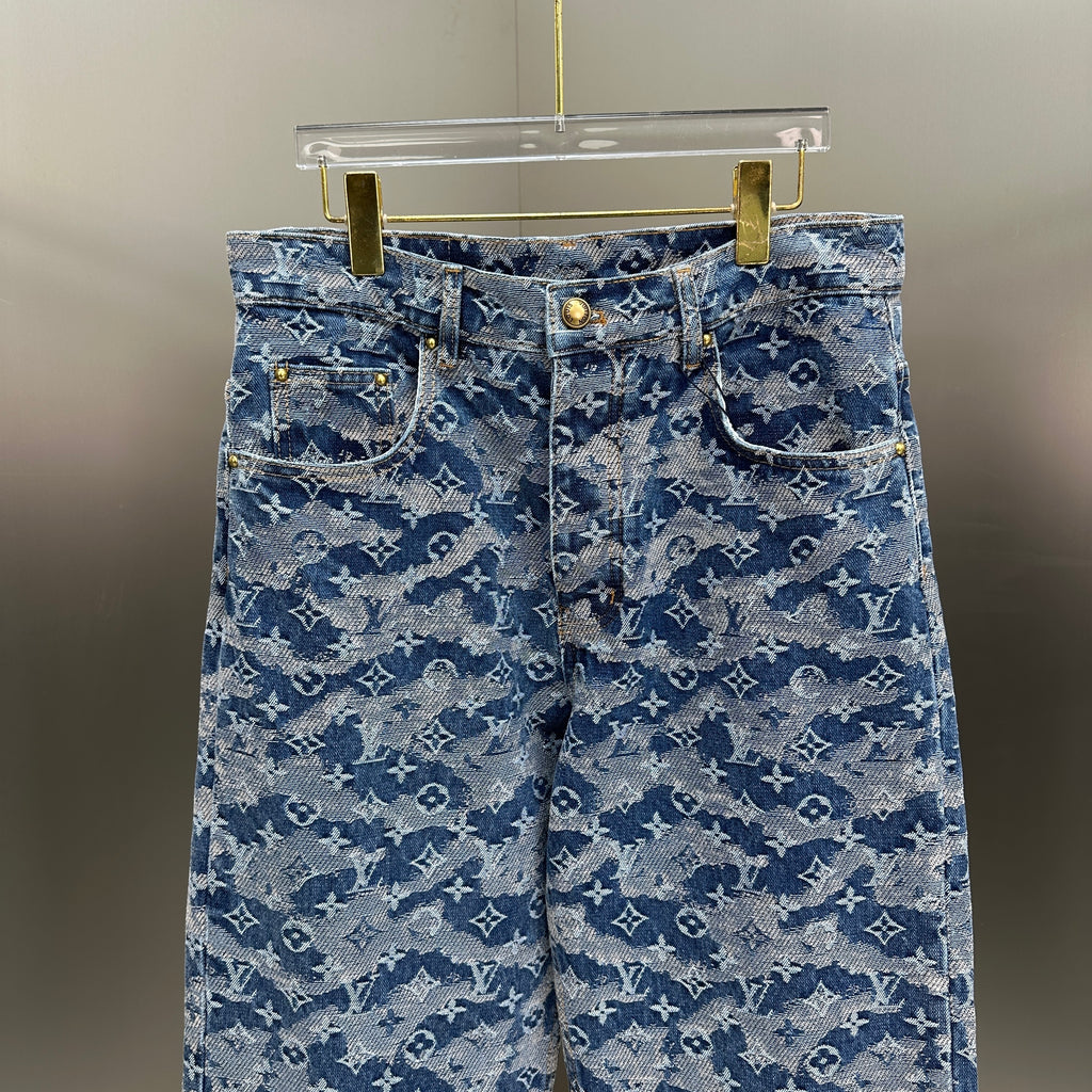 Louis Vuitton Camouflage Monogram Denim Trousers – Washed Blue
