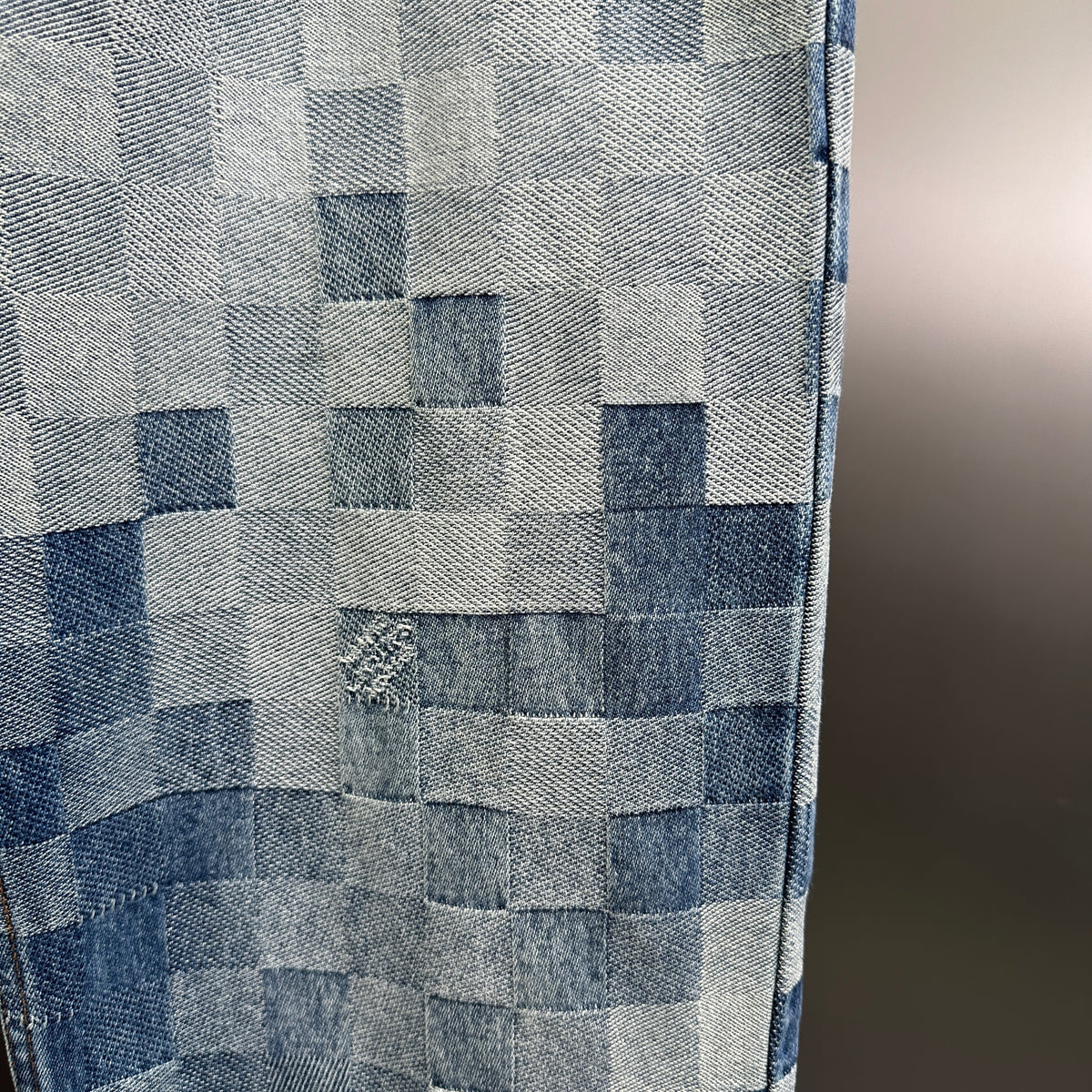 Louis Vuitton Pixelated Damier Indigo Denim Trousers with Heritage Signature