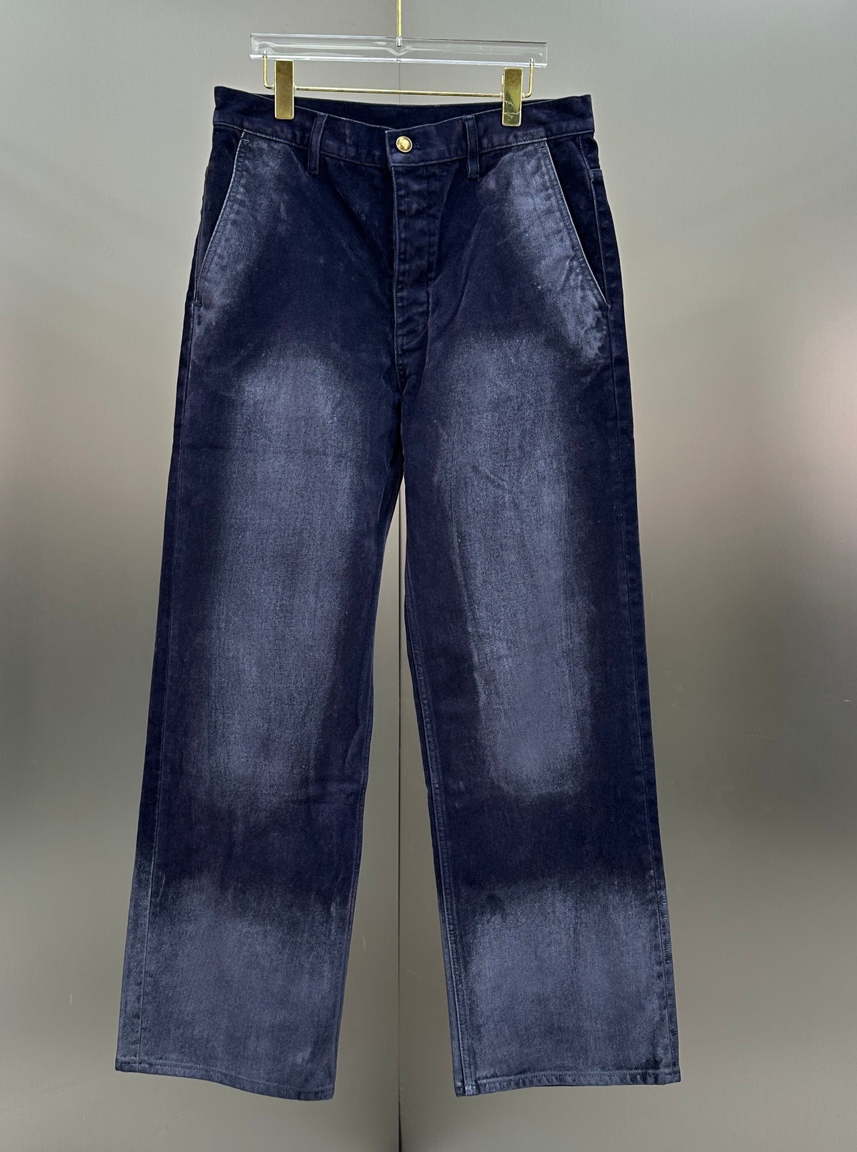 Louis Vuitton Bleached Fade Straight Denim Trousers – Dark Navy