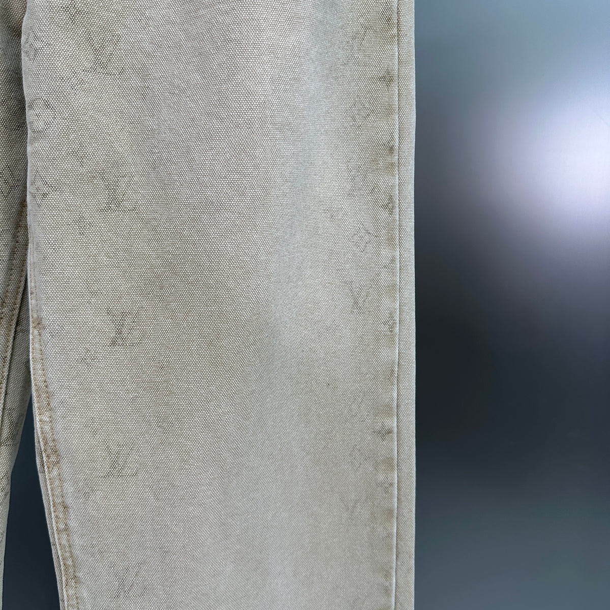 Louis Vuitton Vintage Tint Monogram Printed Straight Denim Pants