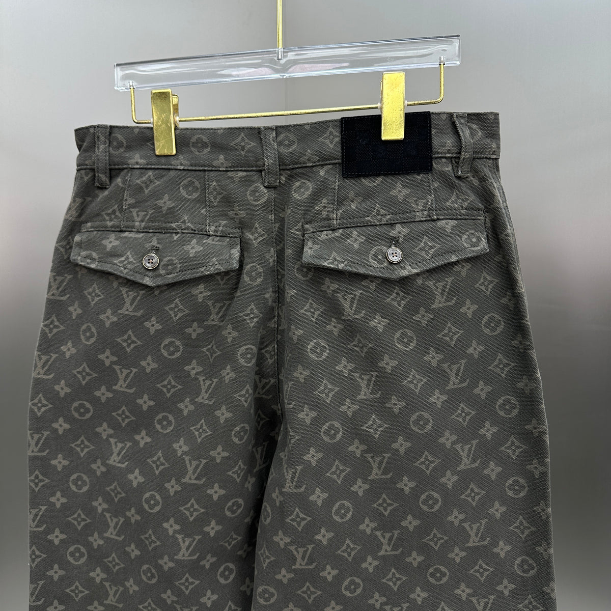 Louis Vuitton All-Over Monogram Charcoal Workwear Denim Trousers
