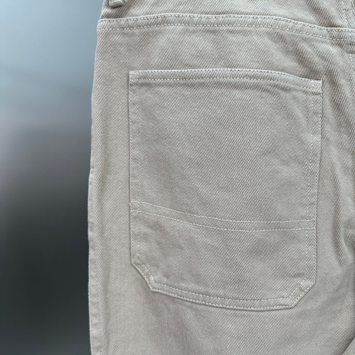 Prada Minimalist Beige Cotton Straight Denim Pants