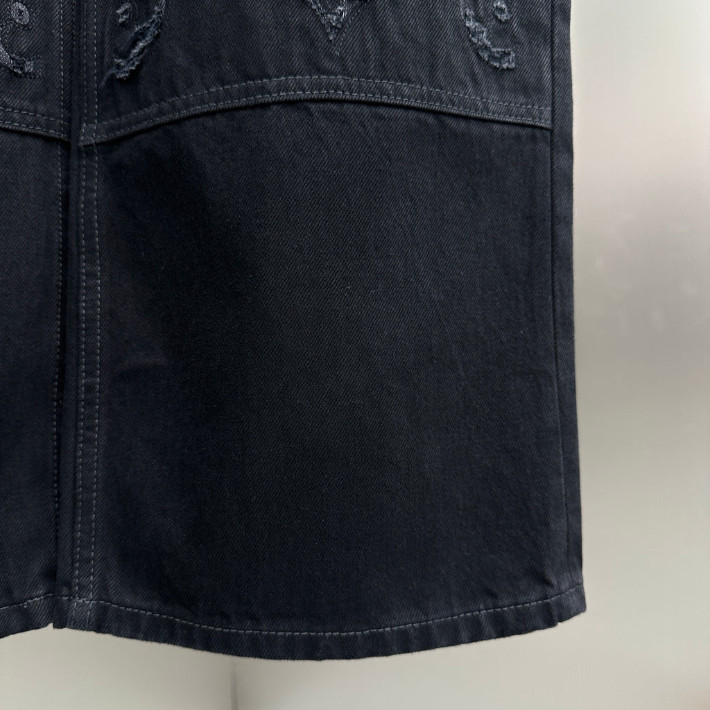 Louis Vuitton Cut-Out Monogram Jacquard Double-Knee Denim Trousers