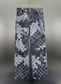 Louis Vuitton Pixelated Damier Charcoal Denim Trousers with Heritage Inscription