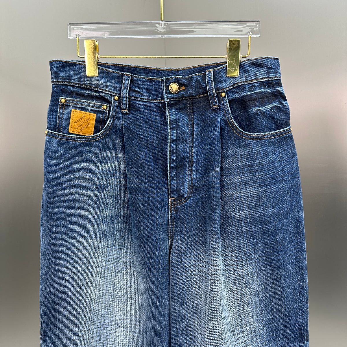 Louis Vuitton Pleated Front Baggy Denim Trousers – Medium Indigo Wash