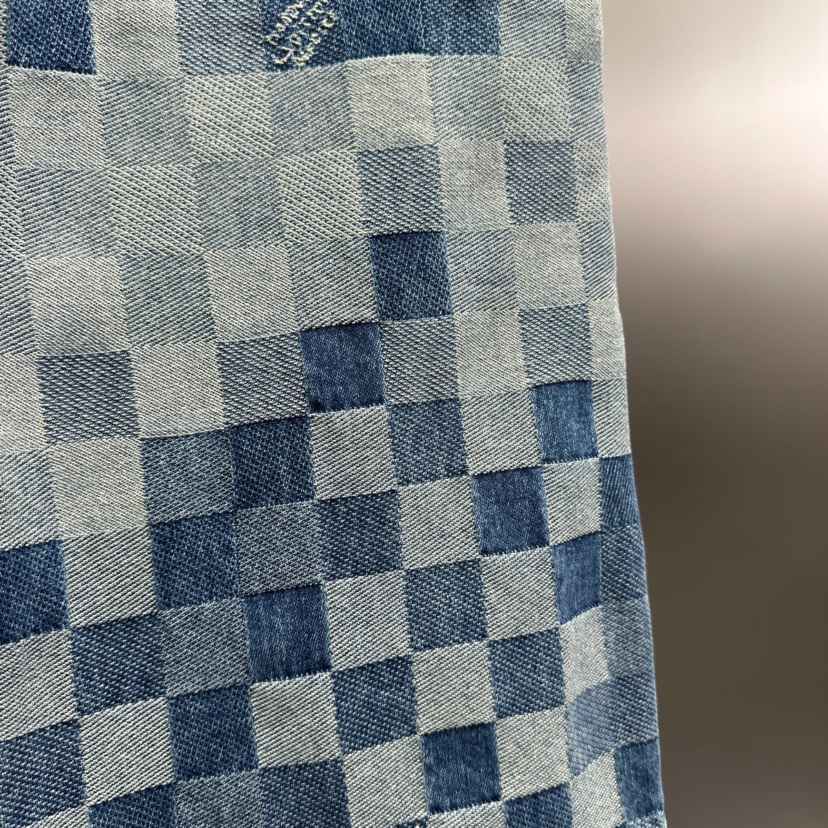 Louis Vuitton Pixelated Damier Indigo Denim Trousers with Heritage Signature