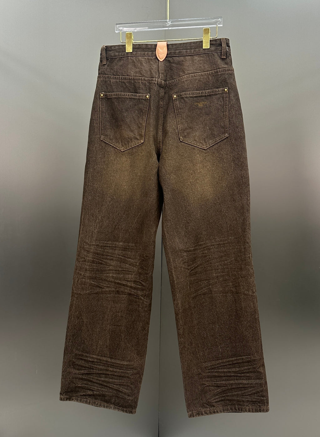 Louis Vuitton Earth Brown Whiskered Straight Denim Trousers