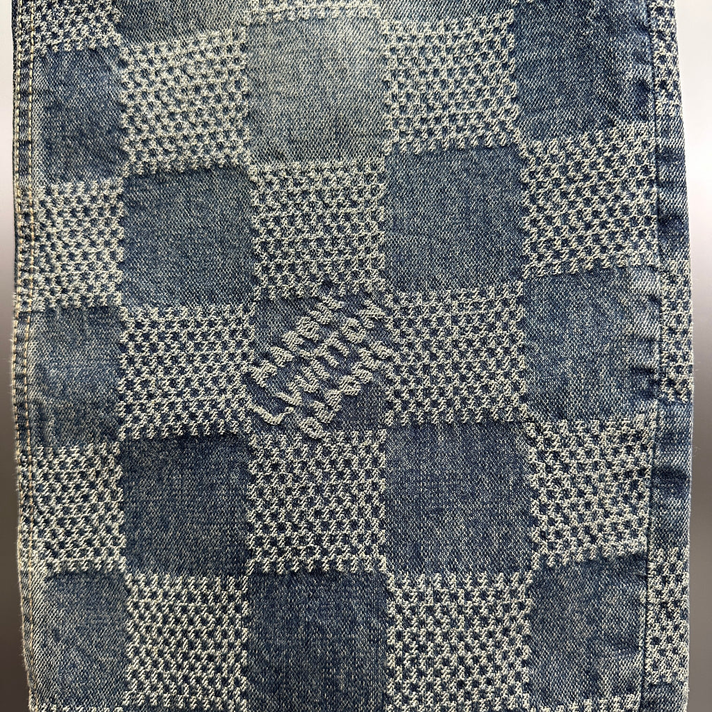 Louis Vuitton Vintage Tinted Damier Denim Trousers with Heritage Inscription